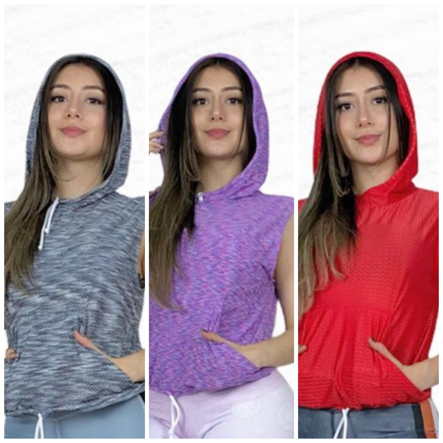 Camiseta sin mangas con capucha para hacer ejercicio