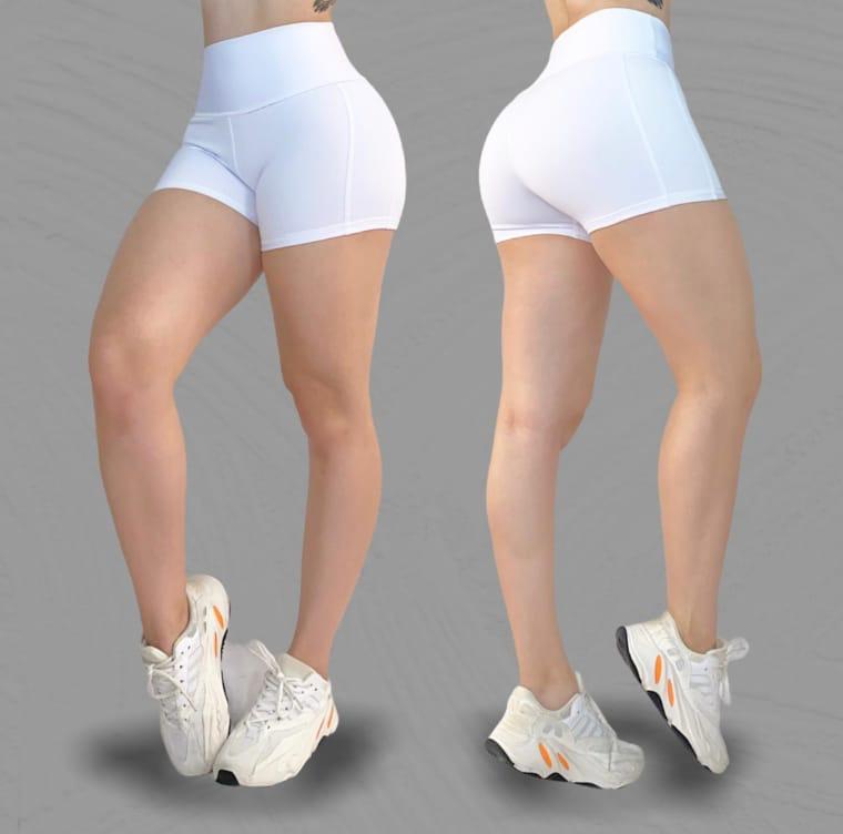 Pantalón corto SHO "Blanco liso" (cintura alta)