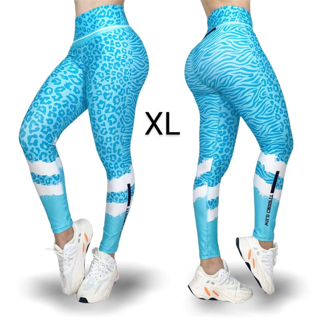 Leggings de cintura alta LOS/LXL "Animal Print Azul Turquesa"