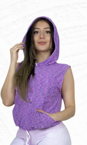 Camiseta sin mangas con capucha “Málaga”