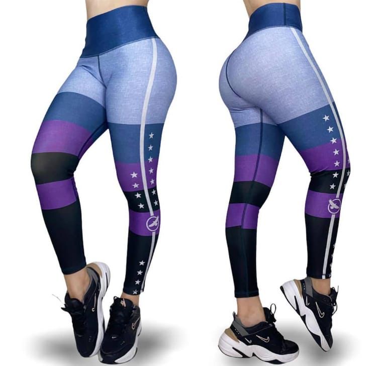 Leggings de cintura alta multicolor con estrellas LOS/LXL