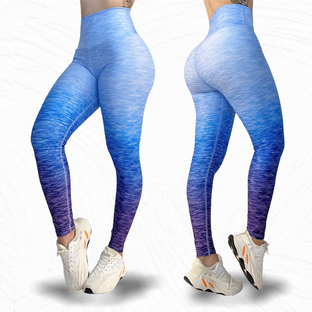 Leggings de cintura alta con pequeñas rayas azules LOS