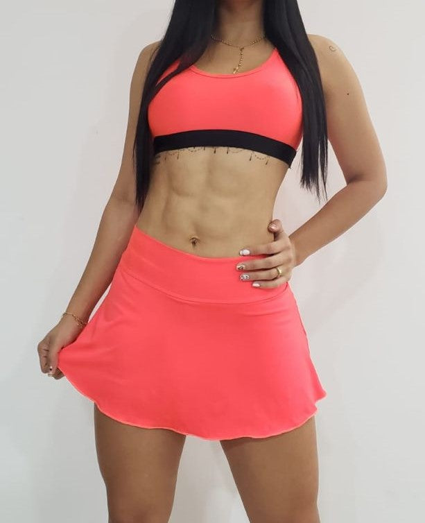 SET Falda pantalón lisa de cintura alta