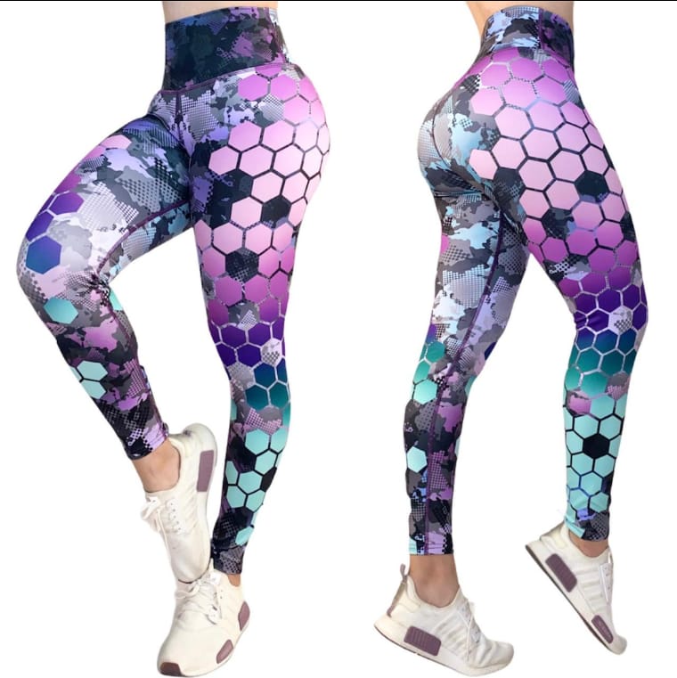 Leggings de cintura alta LOS "Sport" morado/azul/gris