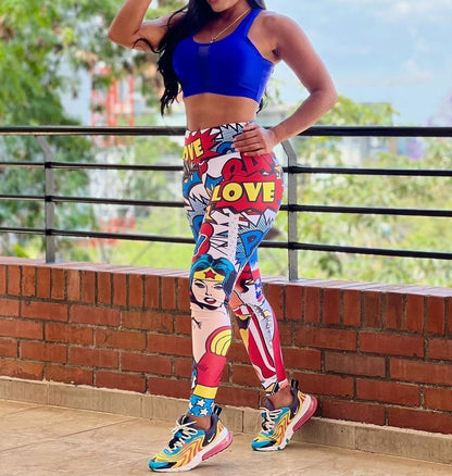 LCOS - Leggings de cintura alta WW coloridos
