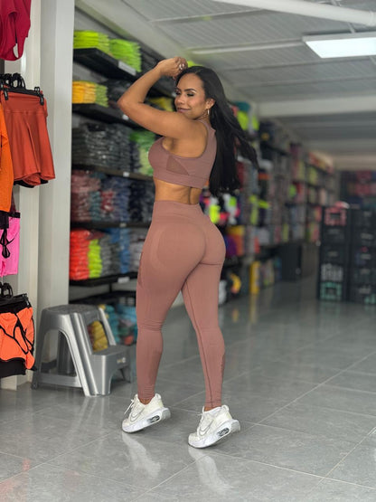 SET Brown Seamless High Waist