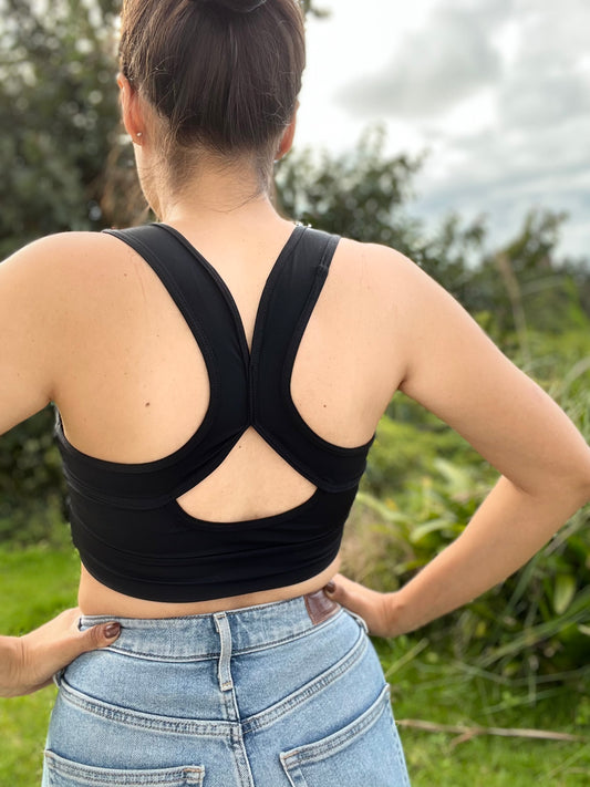 “Albany” Racerback Black Sport bra