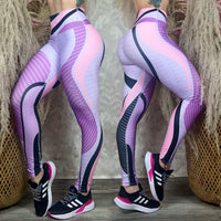 LOS " Pink & Purple stripes Performance" High waist legging