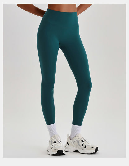 Top deportivo de sujeción alta con cuello en U "Eugene" (colores lisos)