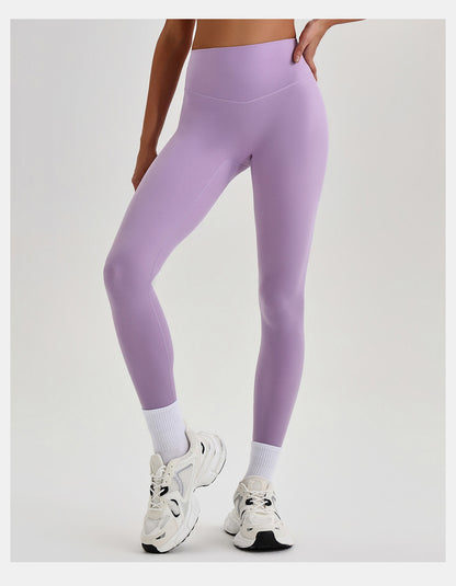 Top deportivo de sujeción alta con cuello en U "Eugene" (colores lisos)