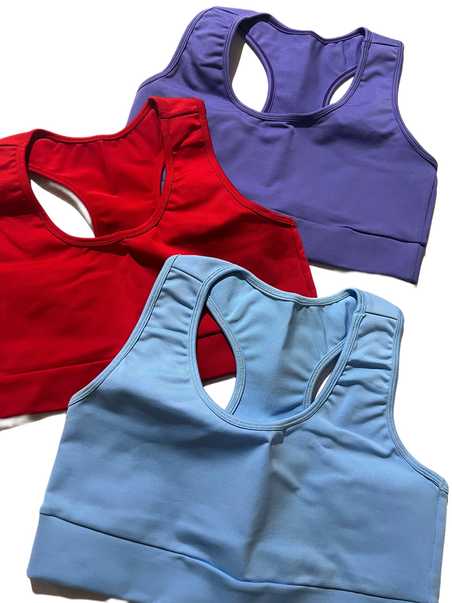 “Emma” Racerback Sports Bra (Solid colors)