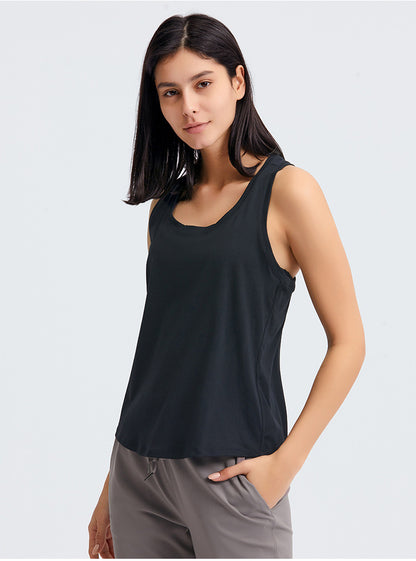 Camisetas sin mangas con espalda deportiva suave (colores sólidos)