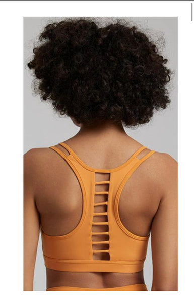 “Olivia” Hollow Out Racer back Sport Bra (Solid colors)