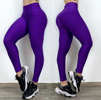 LOS Purple Solid color High Waist Legging
