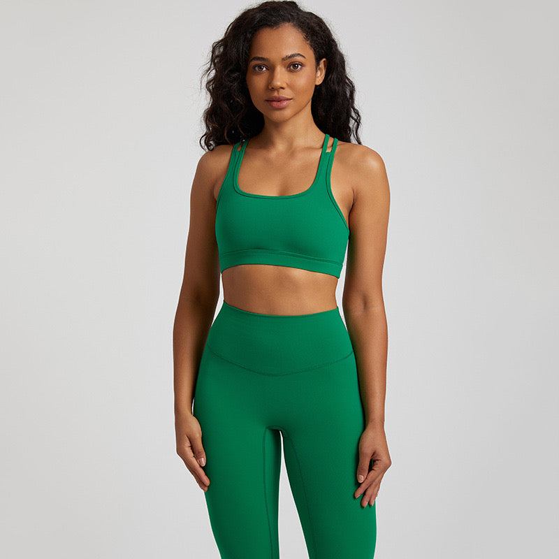 “Olivia” Hollow Out Racer back Sport Bra (Solid colors)