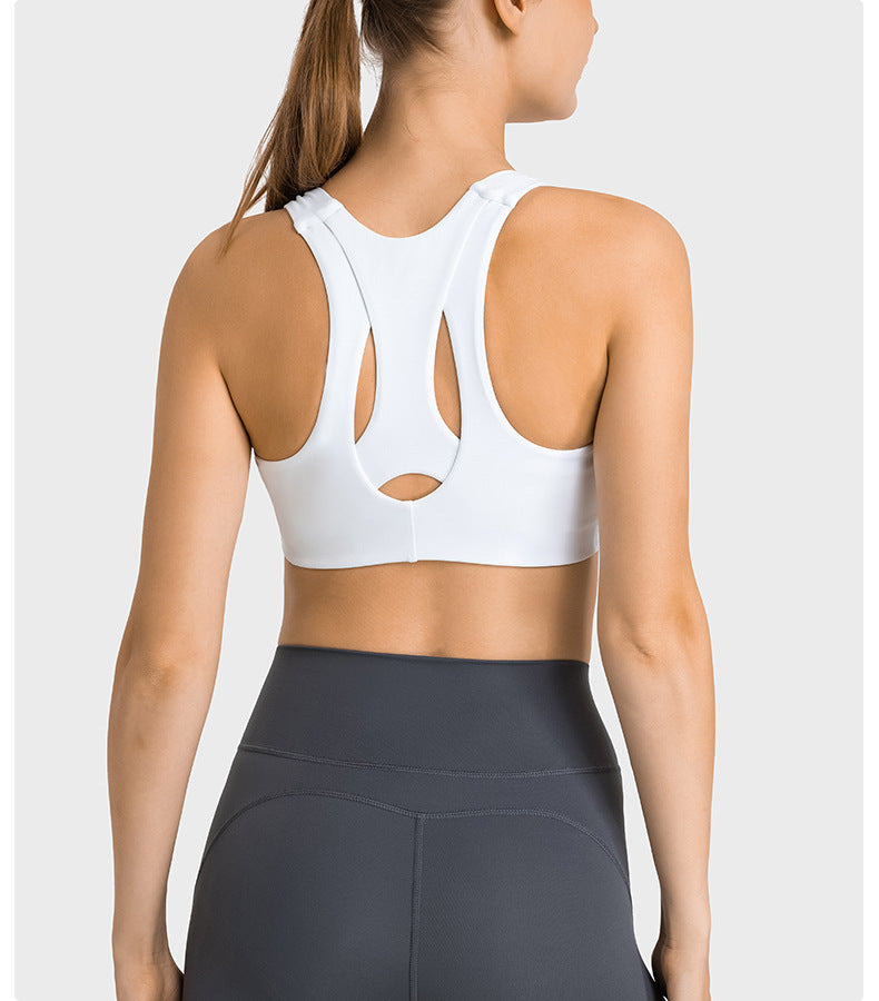 "Eugene" U Neck High Support Sport Bra Top (Solid Colors)