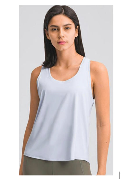 Camisetas sin mangas con espalda deportiva suave (colores sólidos)