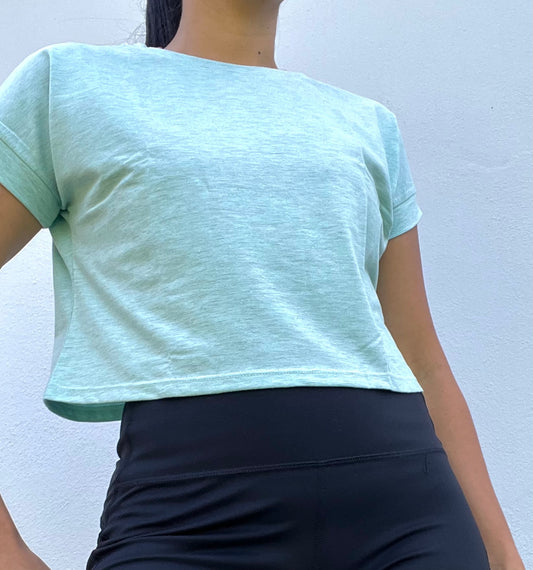 “Fresh” Active Raw-Cut Crop Top (Solid colors)