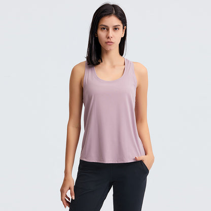 Camisetas sin mangas con espalda deportiva suave (colores sólidos)