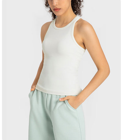 “Emma” Stretch Ribbed Crop Tank Top