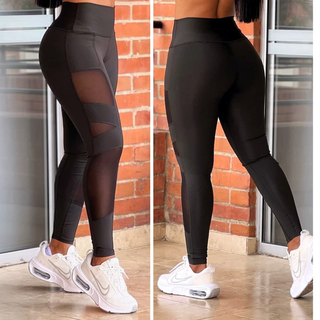 SET- Legging Malla1 Metalizado (High waist)