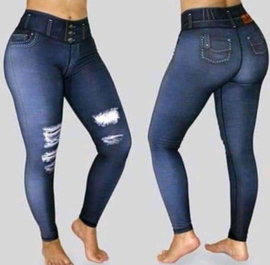 Jeans Dark raped High Waist Legging