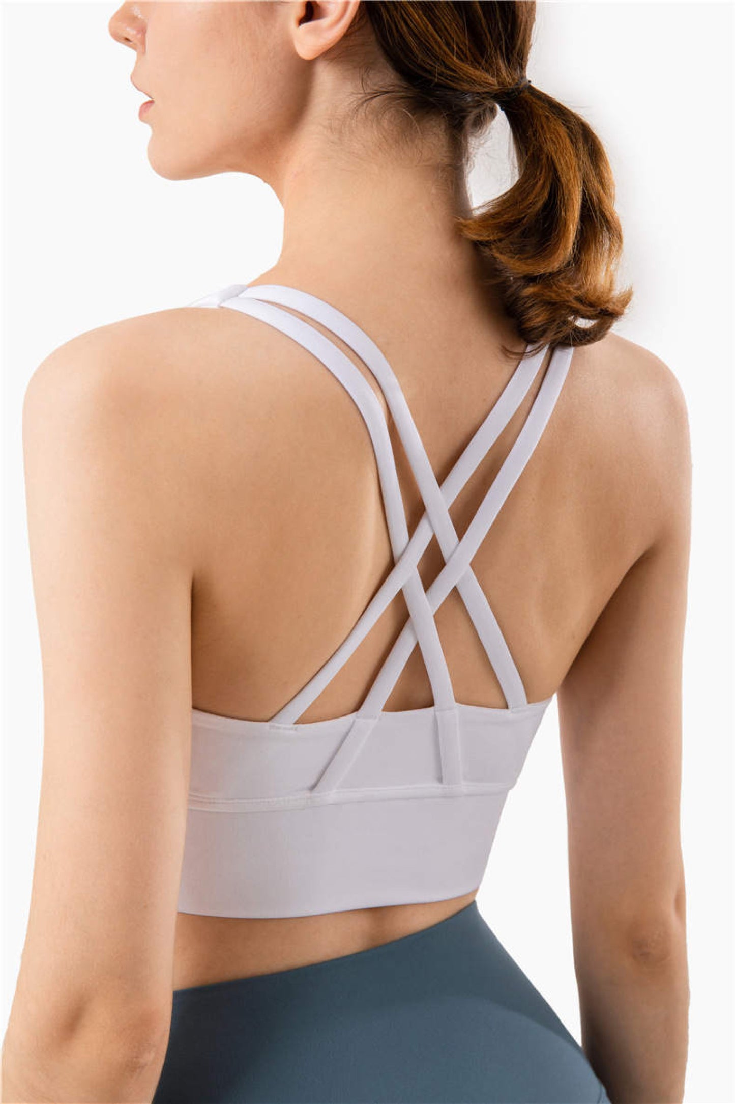 “Chelsea" Cross-Back Straps Sport Bra (solid colors)