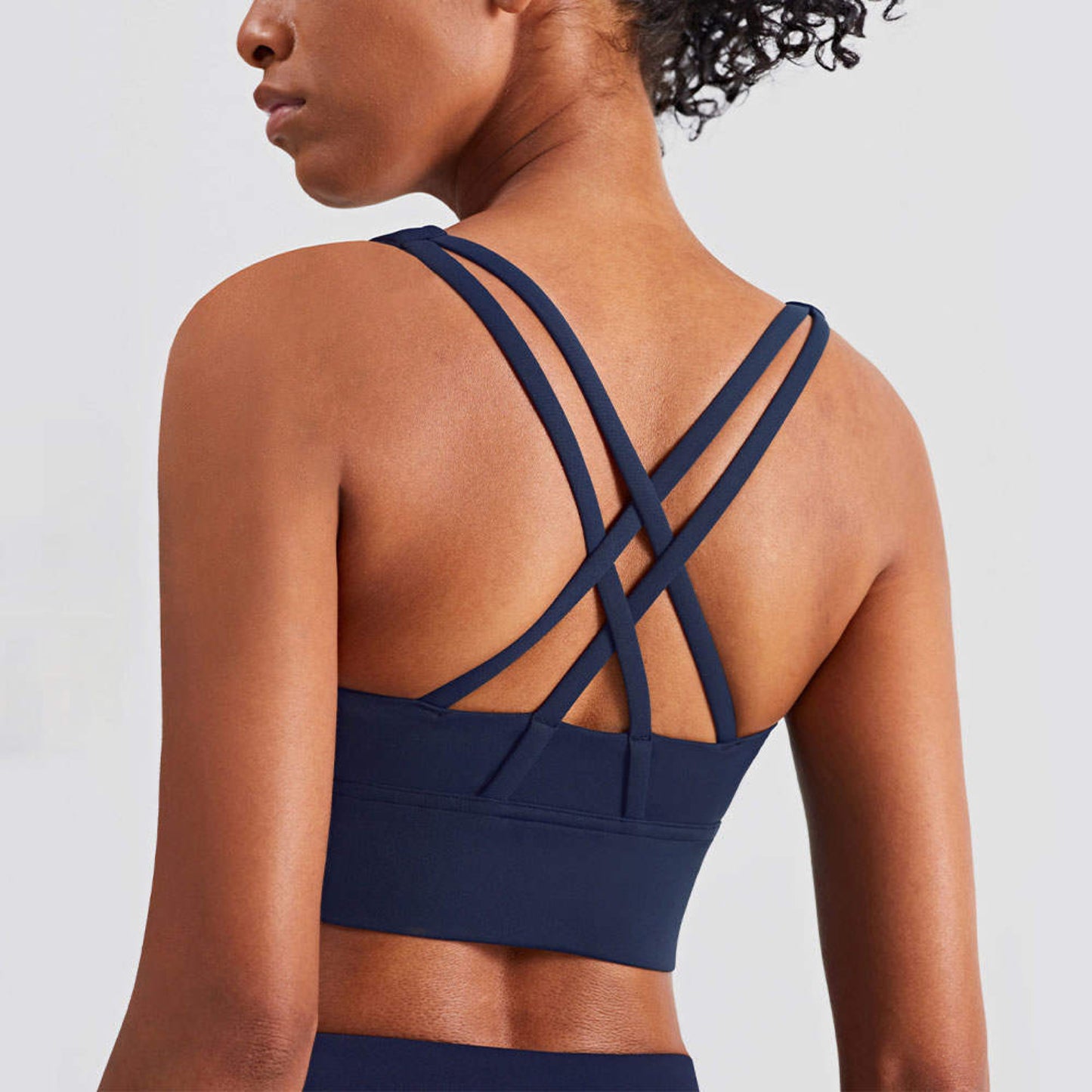 “Chelsea" Cross-Back Straps Sport Bra (solid colors)