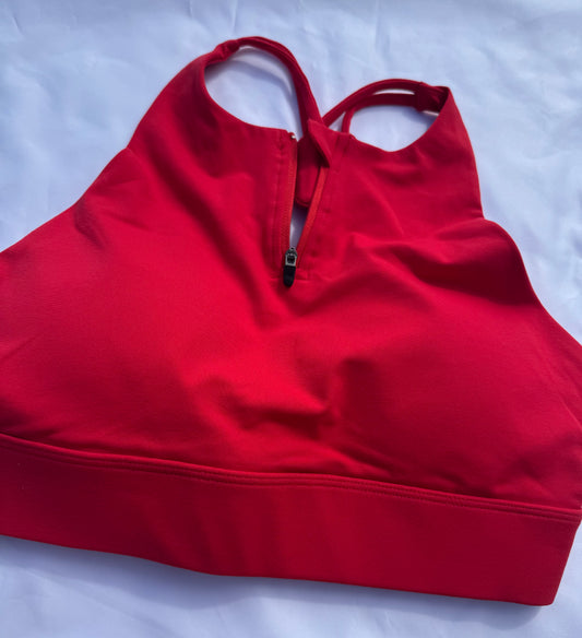 “June” Zipper Strap Sport Bra