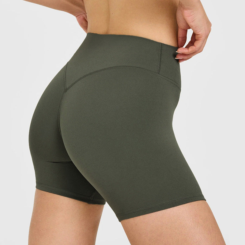 Top deportivo de sujeción alta con cuello en U "Eugene" (colores lisos)