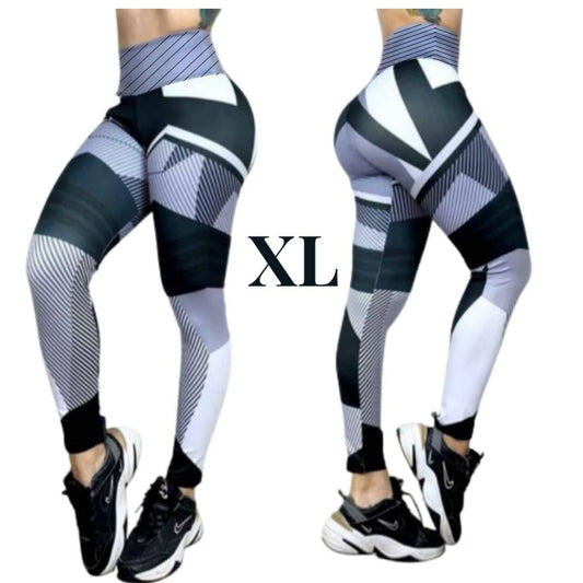 LXL "Black Gray stripes" performance High Waist Legging