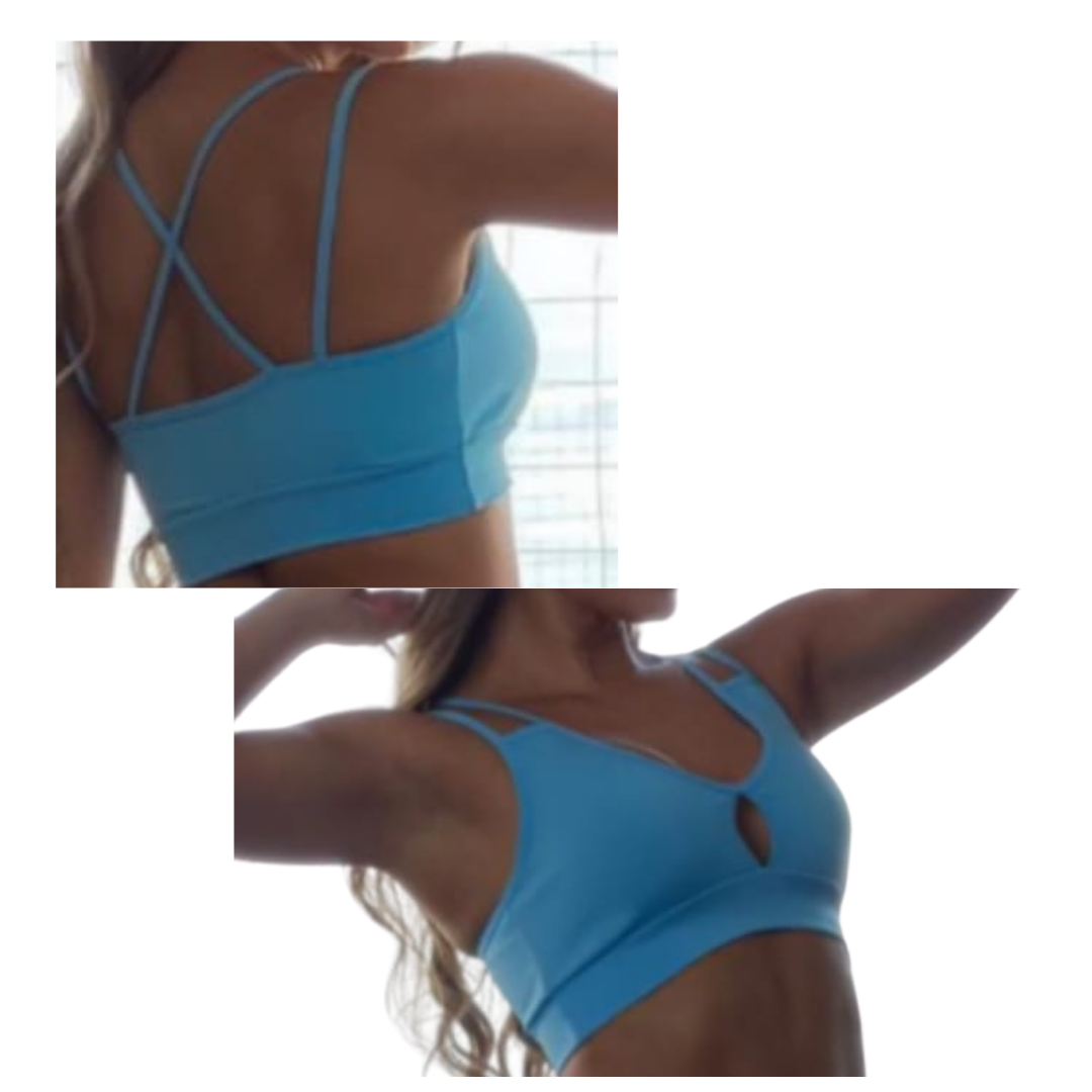 “Bella” Strappy Sport Bra (Solid colors)