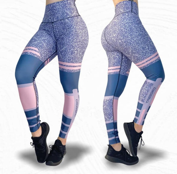 LOS Purple with blue and pink strips Performance High Waist Legging