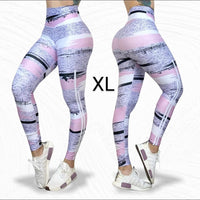 LXL "light purple and pink stripes" High Waist Legging