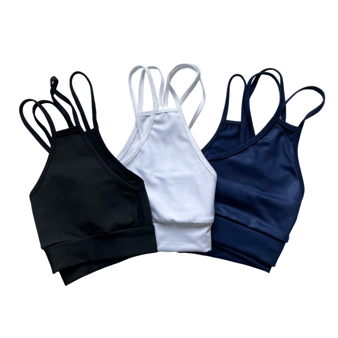 “Bella” Strappy Sport Bra (Solid colors)