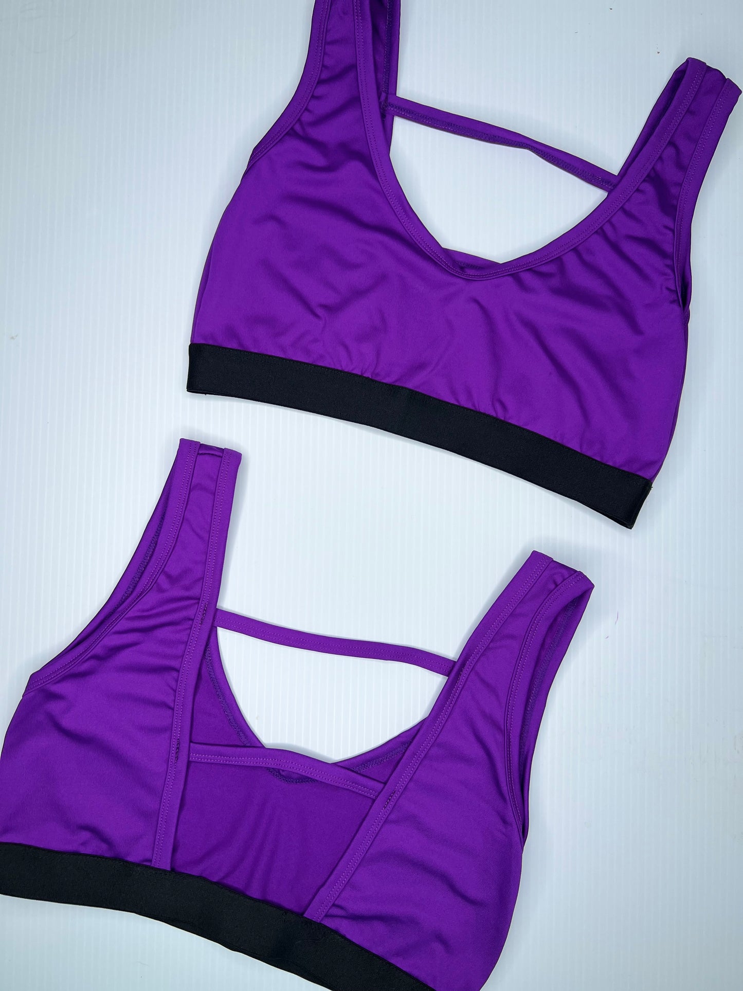 “Chicago” Strappy V-Neck Sport Bra ( Solid colors)