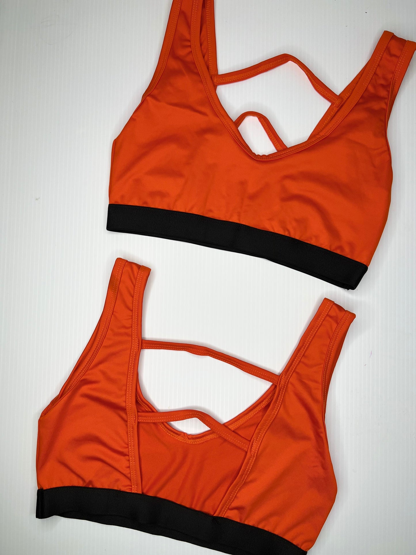 “Chicago” Strappy V-Neck Sport Bra ( Solid colors)