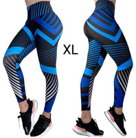 LXL Active Diagonal Stripes Performance Legging (Black & Blue)