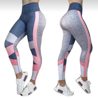 LOS Active Diagonal Stripes Performance Legging (Gray & Pink)