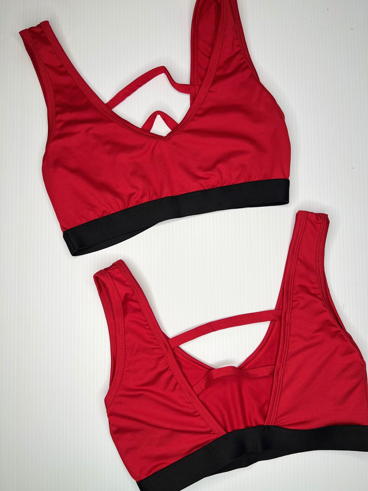 “Chicago” Strappy V-Neck Sport Bra ( Solid colors)