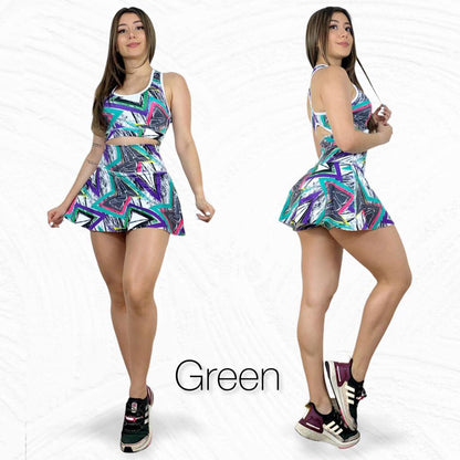 SET Falda de cintura alta “estampados de colores”