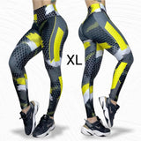 LOS/ LXL "Black/ Grey w/ Yellow Stripes" High waist Leggings
