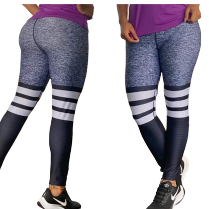 Mallas deportivas azul oscuro con rayas blancas