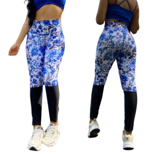 SALE "Blue Floral Onesize" High Waist Legging