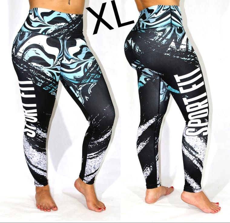 SALE "Black Sport Fit Size Plus" High Waist Legging