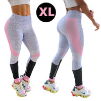 LOS/ LXL Grey w/ pink stripes High Waist Legging