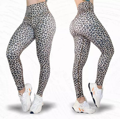 Leggings de cintura alta negros y marrones "ANIMAL PRINT" LOS/ LXL