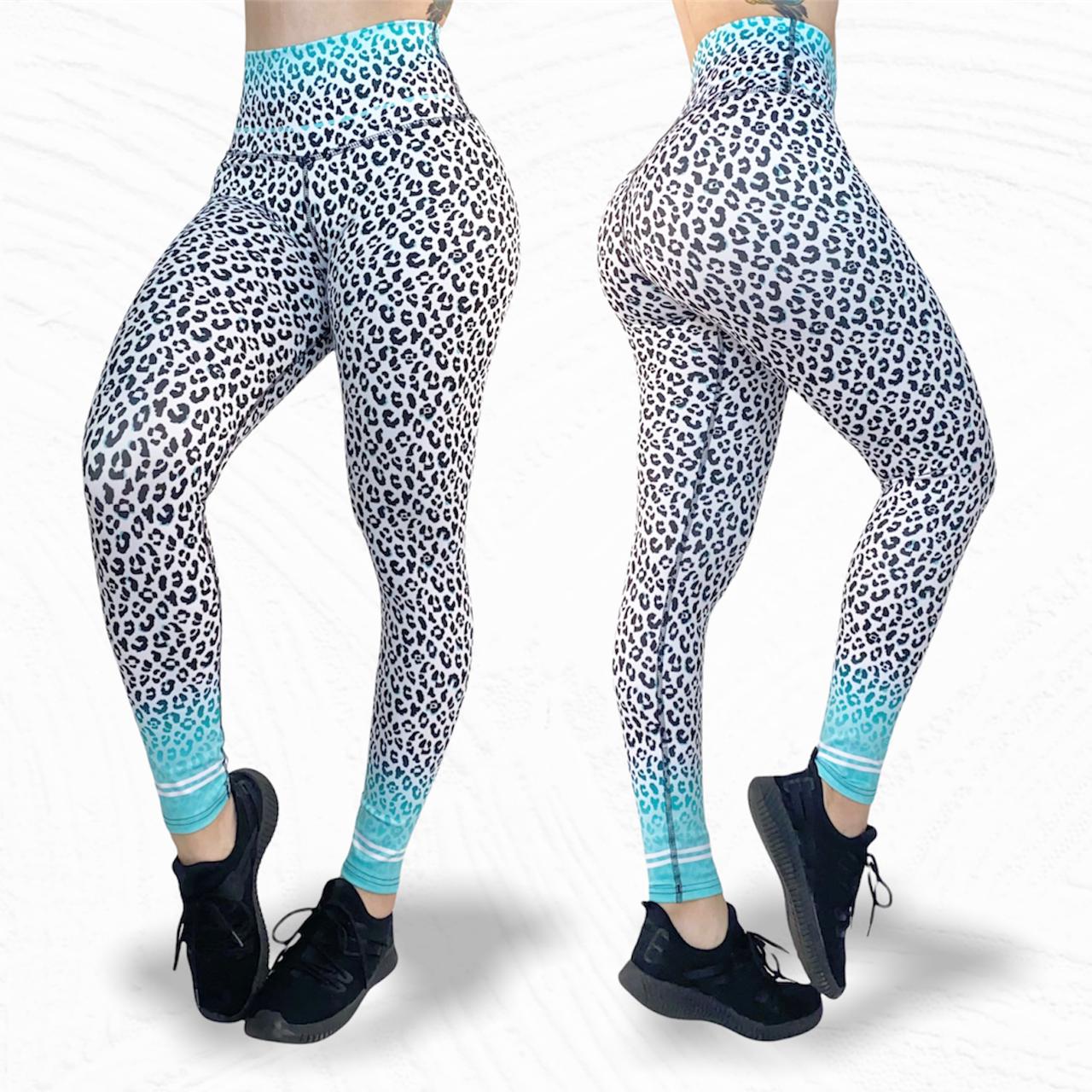 LOS/ LXL "ANIMAL PRINT" Black and Light Blue High Waist Legging