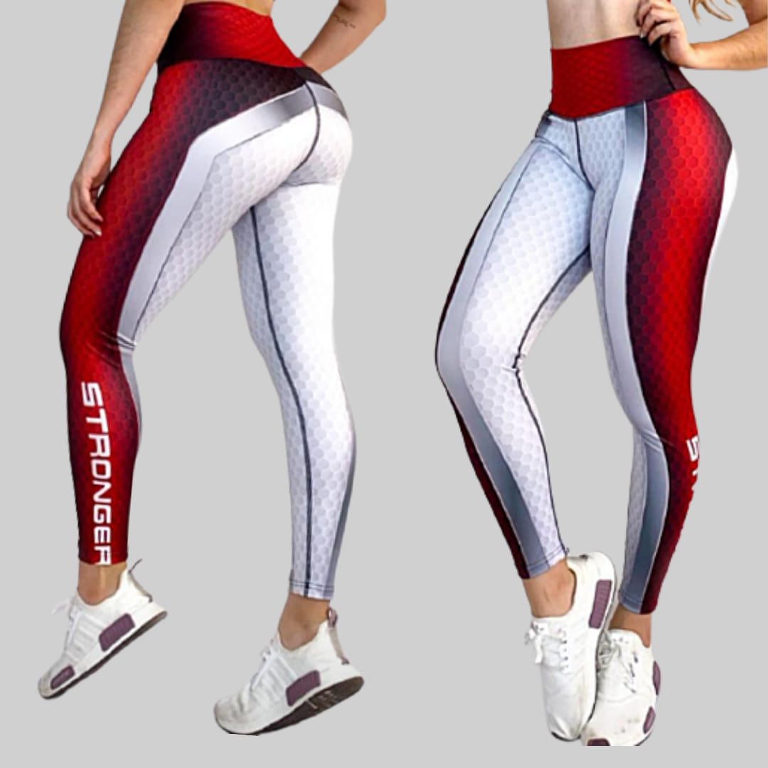 LOS/ LXL Red and White " Stronger" Performance Legging