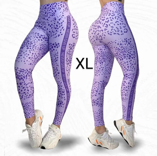 LXL "ANIMAL PRINT" Purple High Waist Legging